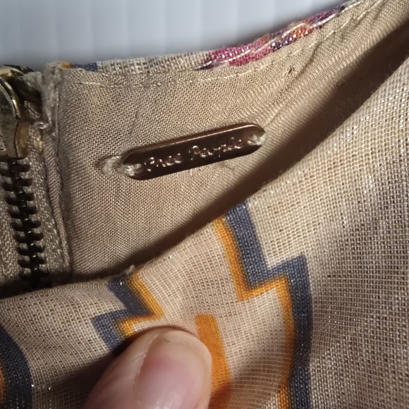 Free People Floral "The Big Bang" Metallic Aztec Mini Sleeveless Dress Size 6/Sm - Picture 10 of 16